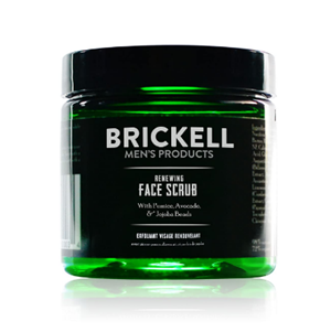 Brickell Men's Renewing Face Scrub for Men, Natural and Organic Deep Exfoliating Facial Scrub Formulated with Jojoba Beads, Coffee Extract and Pumice, 2 Ounce, Scented